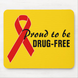 Tapis De Souris Ruban de sensibilisation rouge + votre message