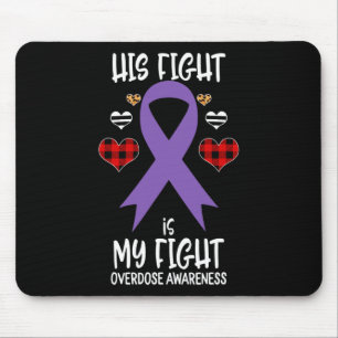 Tapis De Souris Ruban de sensibilisation Son combat est mon combat