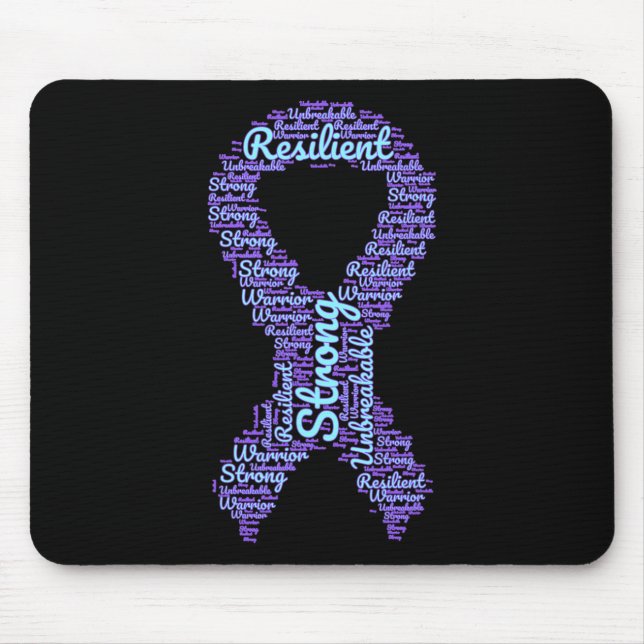 Tapis De Souris Ruban du mois de sensibilisation à la prévention d (Devant)