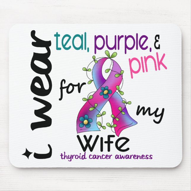 Tapis De Souris Ruban d'usage du cancer de la thyroïde I pour mon (Devant)