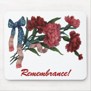 Tapis De Souris Ruban et fleurs patriotiques vintages