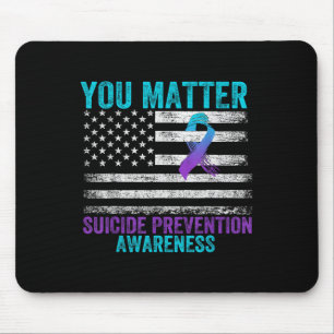 Tapis De Souris Ruban Femmes Hommes Prévention du Suicide Sensibil