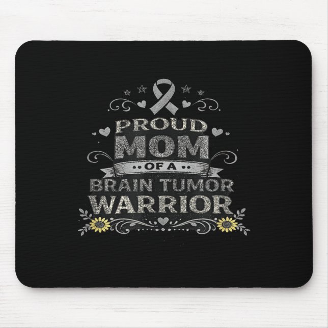 Tapis De Souris Ruban gris de maman guerrière de sensibilisation a (Devant)