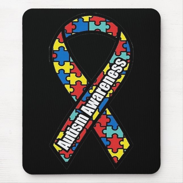 Tapis De Souris Ruban Mousepad de sensibilisation sur l'autisme (Devant)