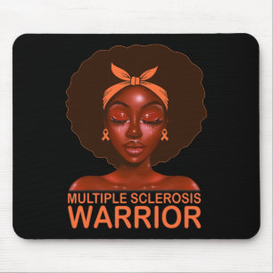 Tapis De Souris Ruban Ms Sensibilisation Guerrière Noir Afro Femme