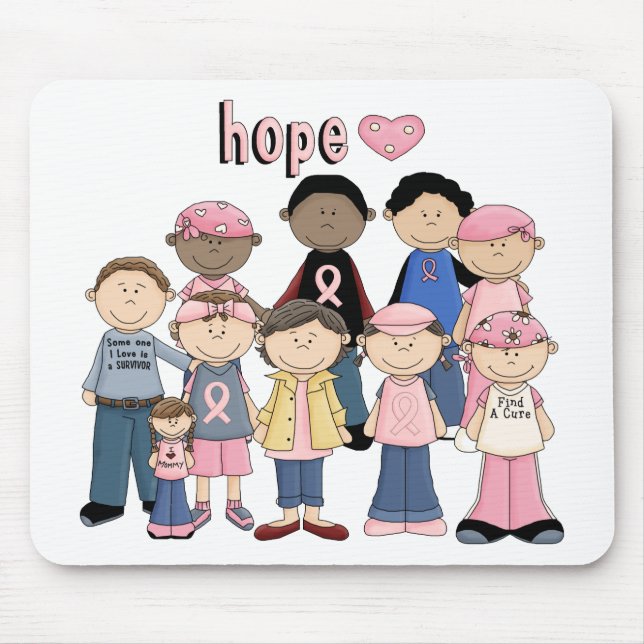 Tapis De Souris Ruban rose d'espoir (Devant)