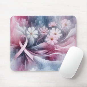 Tapis De Souris Ruban Rose Et Fleurs Cosmos