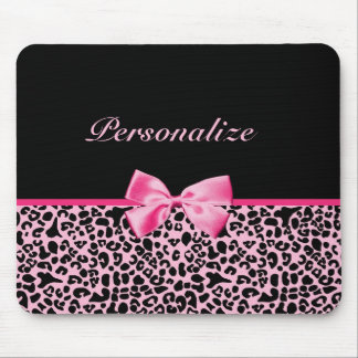 Tapis De Souris Ruban rose et noir à la mode de roses indien de
