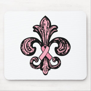 Tapis De Souris Ruban rose Fleur de lis