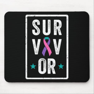 Tapis De Souris Ruban Soutien à la sensibilisation des survivants