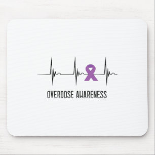 Tapis De Souris Ruban Violet Battement de Coeur Electrocardiogramm
