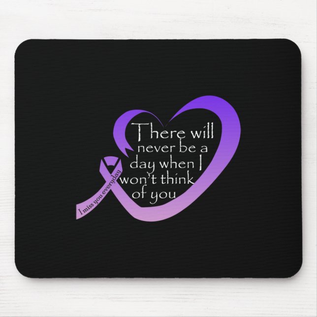 Tapis De Souris Ruban violet de sensibilisation (Devant)
