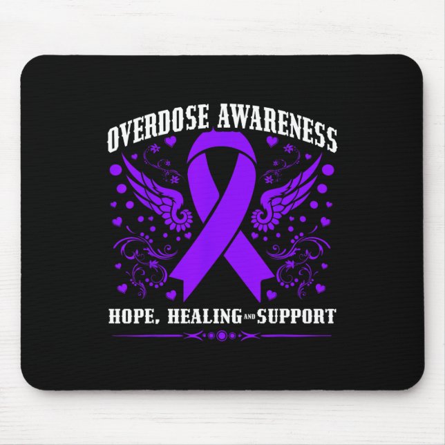 Tapis De Souris Ruban Violet de Sensibilisation au Surdosage de Dr (Devant)