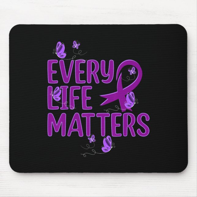 Tapis De Souris Ruban Violet de Sensibilisation au Surdosage de Dr (Devant)