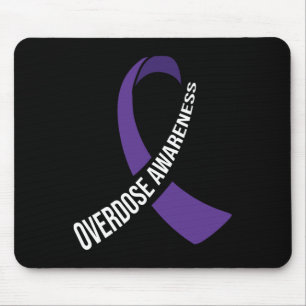 Tapis De Souris Ruban Violet de Sensibilisation au Surdosage Dépen