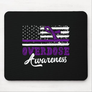 Tapis De Souris Ruban Violet de Sensibilisation au Surdosage Dépen