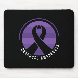 Tapis De Souris Ruban Violet de Sensibilisation au Surdosage Dépen