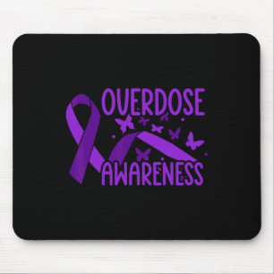 Tapis De Souris Ruban Violet de Sensibilisation au Surdosage Dépen