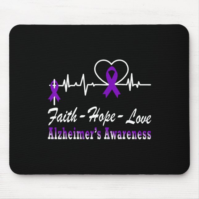 Tapis De Souris Ruban Violet de Sensibilisation La Fin de Heimer  (Devant)