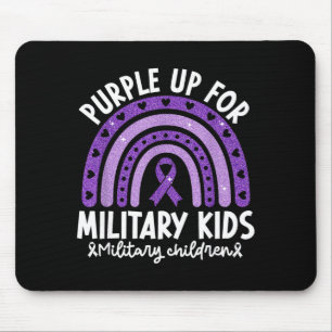 Tapis De Souris Ruban violet pour les enfants de militaires arc-en