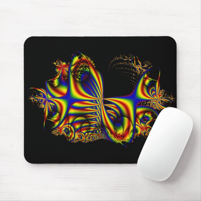 Tapis De Souris Rubans | Arc-en-ciel Fractal Art (Avec souris)