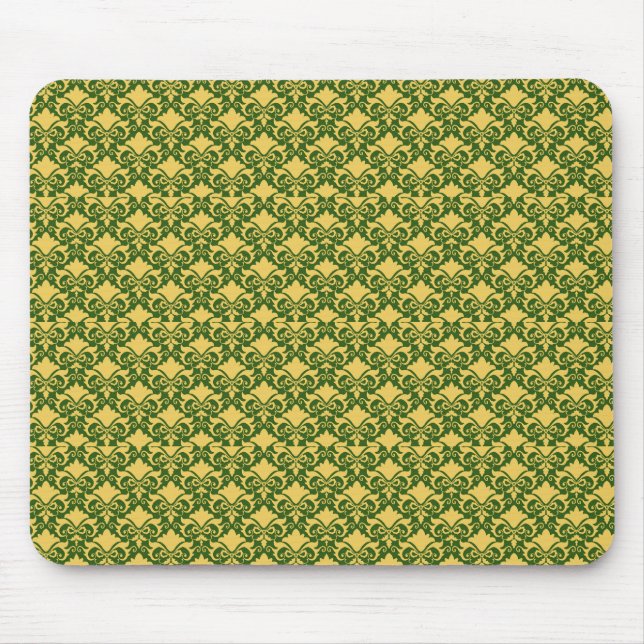 Tapis De Souris Rubans en Damassé de Mousse Dorée (Devant)