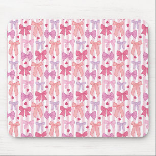Tapis De Souris Rubans et rayures pastel féminins