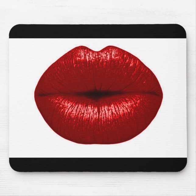 TAPIS DE SOURIS RUBY RED LIPSTICK MAKEUP BEAUTY LASHION LIPS (Devant)