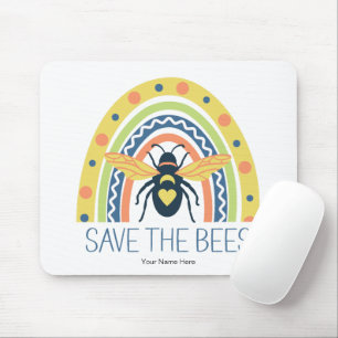 Tapis De Souris Rucher Rétro Apicole Bio Abeille Arc-en-ciel