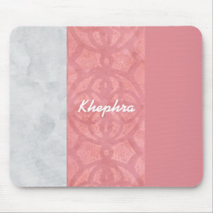 Tapis De Souris Ruddy rose Batik gris Aquarelle Nom