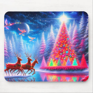 Tapis De Souris Rudolph + Deux rennes s'apprêtent à aider le Père 