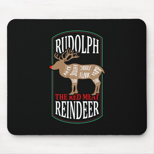 Tapis De Souris Rudolph Le Renne De Viande Rouge (Devant)