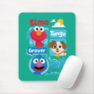 Tapis De Souris Rue Sésame Elmo, Tango, & Grover Park Graphic