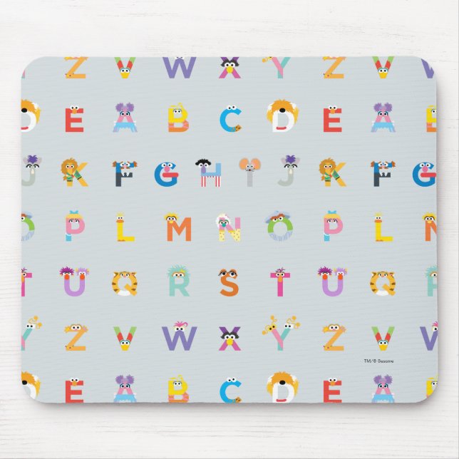 Tapis De Souris Rue Sésame | Lettres de l'alphabet (Devant)