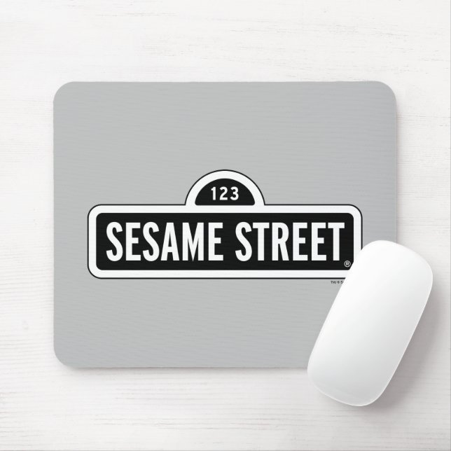 Tapis De Souris Rue Sésame | Logo B&W (Avec souris)