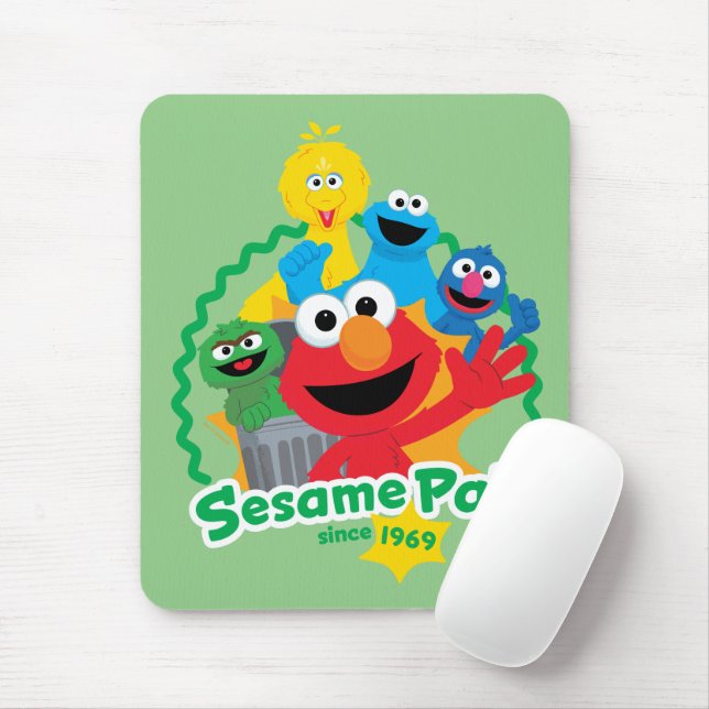 Tapis De Souris Rue Sésame | Sesame Pals depuis 1969 (Avec souris)