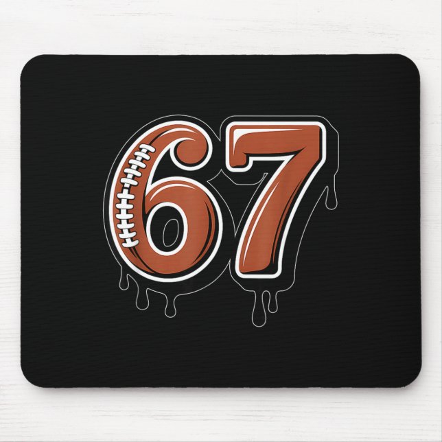 Tapis De Souris Rugby Drip Number 67 Player Or 67th Birthday Six S (Devant)