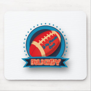Tapis De Souris Rugby est mon sport préféré, logo de football amér