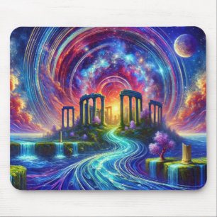 Tapis De Souris Ruines du temple céleste avec rivière cosmique cou