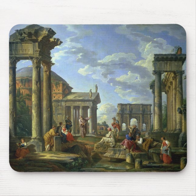 Tapis De Souris Ruines romaines avec un prophète, 1751 (Devant)
