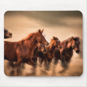 Tapis De Souris running horses, blur and flying manes