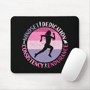 Tapis De Souris Running Mindset - Citation d'endurance de la fille