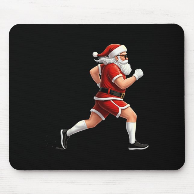 Tapis De Souris Running Santa Christmas Graphic Runner Run Maratho (Devant)