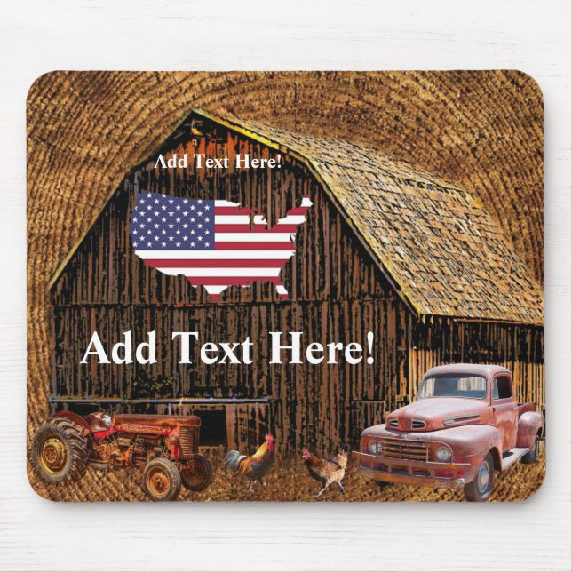 Tapis De Souris Russe Grange Tracteur Truck American Flag Pad (Devant)