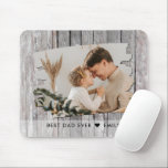 Tapis De Souris Russe Modèle photo en bois meilleur papa jamais<br><div class="desc">Meilleur papa jamais mousepad avec un arrière - plan rustique de texture bois. Personnalisez avec votre photo préférée et votre message personnalisé.</div>