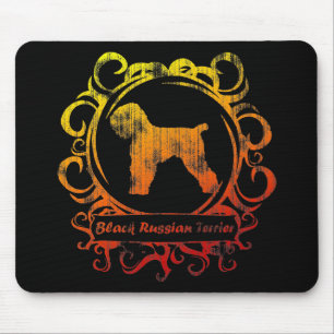 Tapis De Souris Russe noir patiné chic Terrier