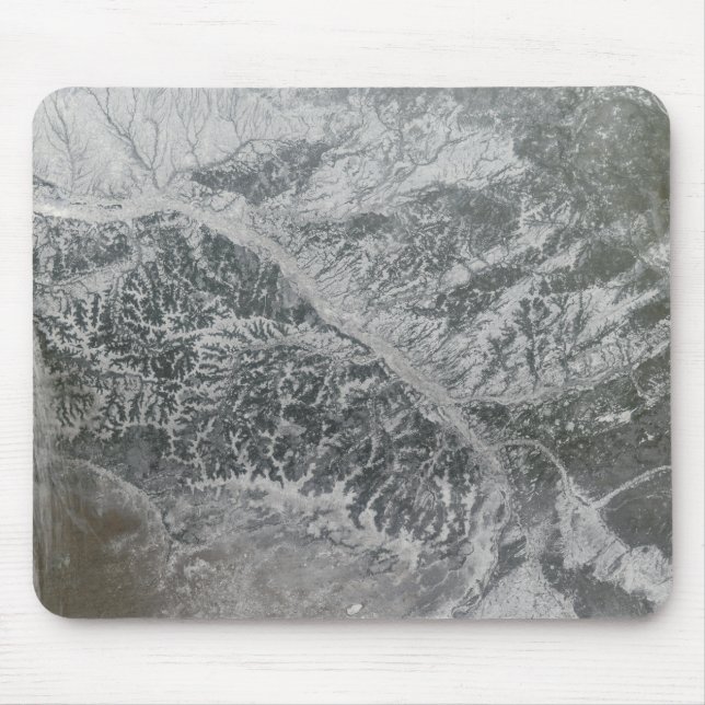 Tapis De Souris Russie centrale neigeuse et brumeuse montrant Ob R (Devant)