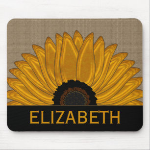 Tapis De Souris .Rustic Country Burlap Sunflower Wedding Faveurs