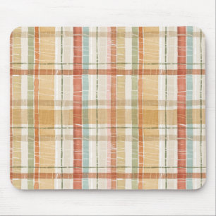 Tapis De Souris Rustic Fall Plaid Watercolor Pattern