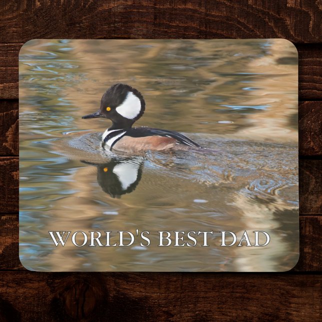 Tapis De Souris Rustic Homme Duck World's meilleur papa texte pers (For the bird loving dad, this mousepad with custom text is a great Father's Day gift. )